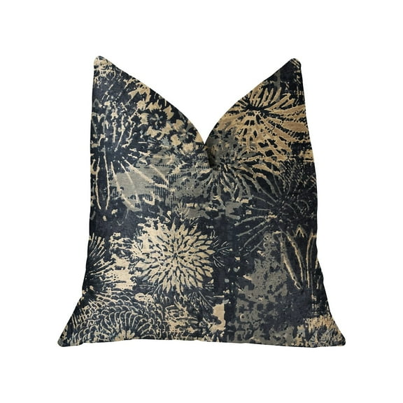 Plutus Lazuli Blue & Beige Luxury Throw Pillow - 12 x 20 in.