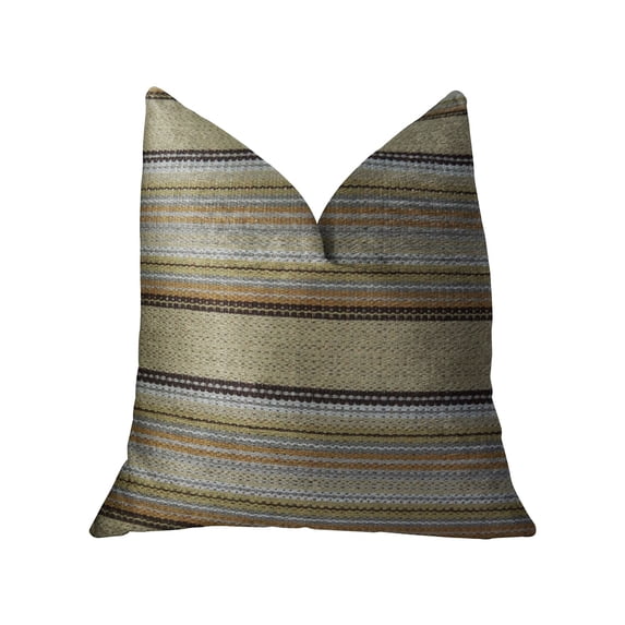 Plutus Lexington Park Taupe and Brown Handmade Pillow 22"L x22"W