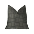 thumbnail image 1 of Plutus Licorice Black Artificial Leather Throw Pillow 12"L x20"W, 1 of 3