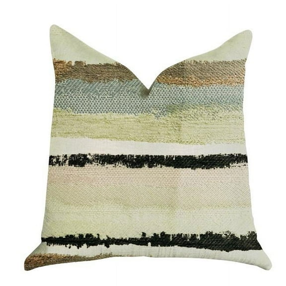 Plutus Lime Stone River Sand Multi Color Luxury Throw Pillow - 20 x 26 in. Standard