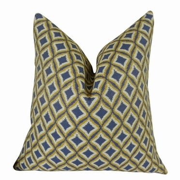 Plutus Luv Handmade Throw Pillow - Lavender - White & Yellow - 12 x 20 in.