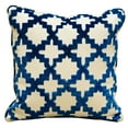 thumbnail image 1 of Plutus 20" x 20" Velvety French Medallion Geometric Luxury Throw Pillow in Blue, 1 of 2