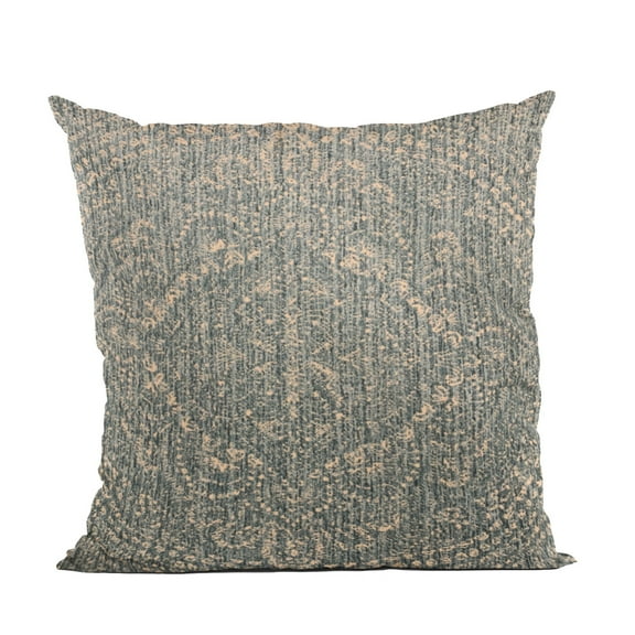 Plutus Brands Blue Hidden Park Medallion Luxury Throw Pillow-Size:24" x 24"