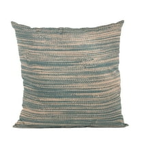 Plutus Brands Blue Shower Stripe Luxury Throw Pillow-Size:22" x 22"