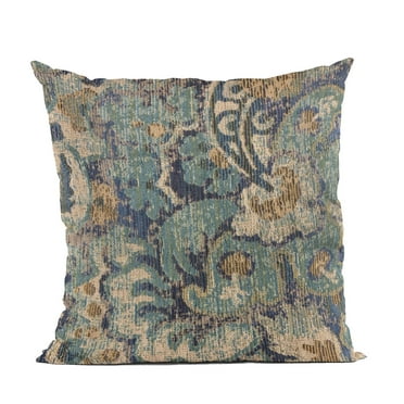 Plutus Brands Blue Amazonian Damask Luxury Throw Pillow-Size:20" x 20"