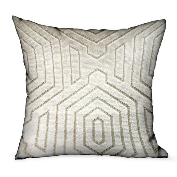 Plutus 22" x 22" Pearly Velvet Geometric Luxury Throw Pillow in Gray