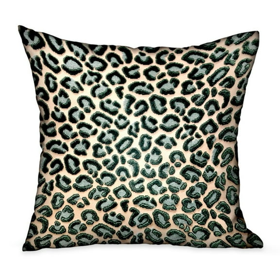 Plutus Jade Velvet Cheetah Green Animal Motif Luxury Throw Pillow Double sided 16" x 16"