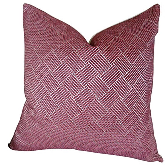 Plutus Marble Arch Fuchsia Hadmade Throw Pillow-Color:Pink/Cream,Size:22" x 22"