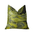 thumbnail image 1 of Plutus Marble Onyx Yellow Gray and Black Handmade Luxury Pillow - Double sided 18" x 18", 1 of 3