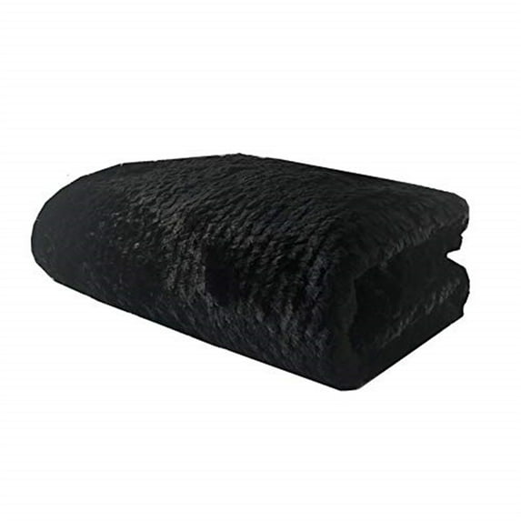 Plutus 102" x 116" Mink Faux Fur Luxury Throw in Black