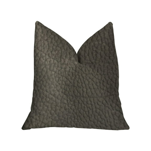 Plutus Modern Black Black Artificial Leather Luxury Throw Pillow - 22 x 22 in.