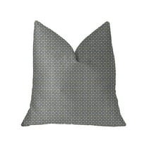 Plutus Mosaic Gray and Beige and Gold Luxury Throw Pillow - Double sided 16" x 16"