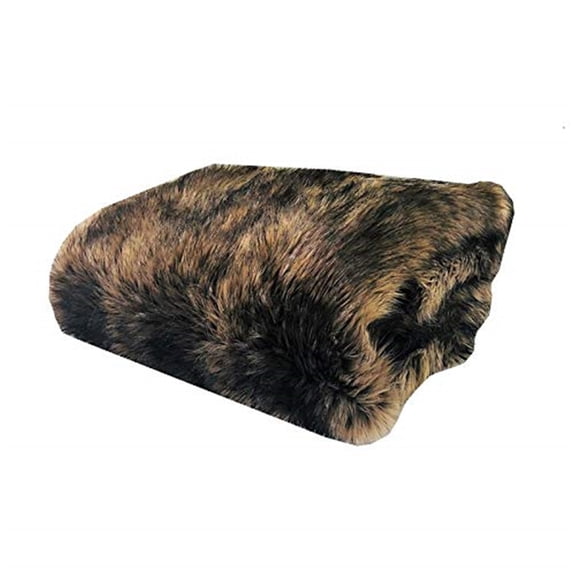 Plutus Mountain Coyote Handmade Luxury Throw Blanket - Light & Dark Brown - Queen