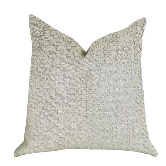 Plutus Mystical Iceberg Throw Pillow in White & Silver Tones - 18 x 18 in.
