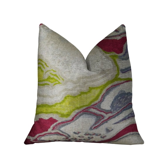 Plutus Namaste Beet Beige Gray Handmade Luxury Pillow 26"L x26"W