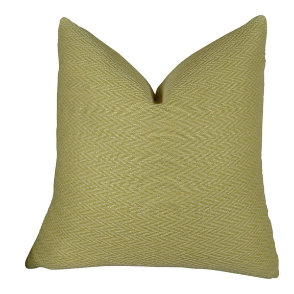 Plutus Nesting Zigzag Handmade Double Sided Throw Pillow - Yellow & Cream - 24 x 24 in.