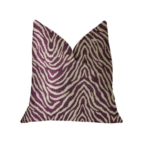 Plutus Oasis Waves Purple and Beige Luxury Throw Pillow