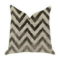 thumbnail image 1 of Plutus Oblique Zigzag Luxury Throw Pillow in Beige Tones 16"L x16"W, 1 of 3
