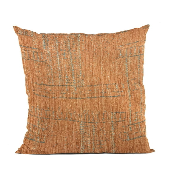 Plutus 22" x 22" Lux Geometric Luxury Throw Pillow in Orange