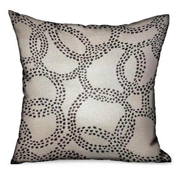 Plutus Brands PBDUO104-2222-DP 22 x 22 in. Orbit Rain Charcoal Scales Luxury Outdoor & Indoor Throw Pillow