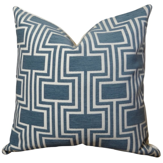 Plutus PB11207-1616-SP 16 x 16 in. Midnight Conduit Handmade Throw Pillow - Blue & White