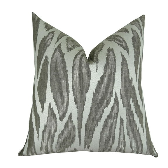 Plutus PB11396-1220-DP Glacier Handmade Throw Pillow, Gray, Silver & Ivory - 12 x 20 in.
