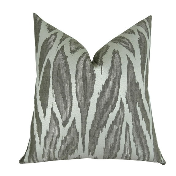 Plutus PB11396-1818-SP Glacier Handmade Throw Pillow, Gray, Silver & Ivory - 18 x 18 in.
