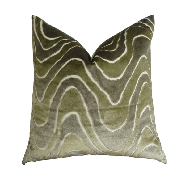 Plutus PB11397-2036-SP Lush Wave Handmade Throw Pillow, Taupe, Ivory & Greige - 20 x 36 in.