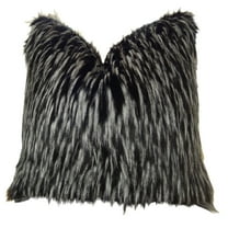Plutus PB16467-2626-DP Wolf Faux Fur Handmade Double Sided Throw Pillow, Black & White - 26 x 26 in.
