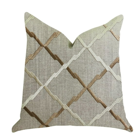 Plutus PBRA1355-1225-DP Urban Square Brown & Beige Luxury Throw Pillow, 12 x 25 in.