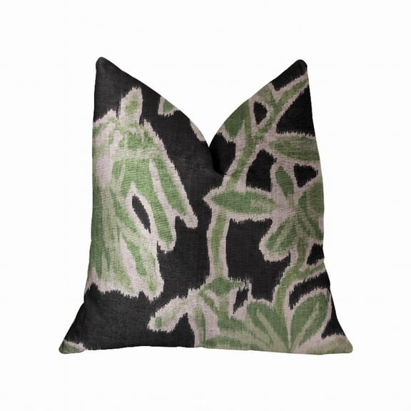 Plutus PBRA2226-2222-DP Grass Swallow Green, Black & Beige Luxury Throw Pillow, 22 x 22 in.