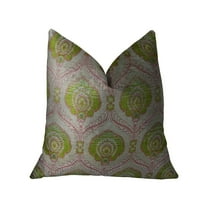 Plutus PBRAZ060-2030-DP Tulip Garden Pink & Green Handmade Luxury Pillow, 20 x 30 in. Queen