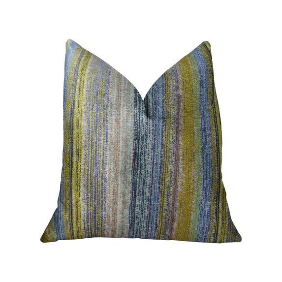 Plutus PBRAZ160-2424-DP Clear Shore Blue Mustard & Lavender Handmade Luxury Pillow, 24 x 24 in.