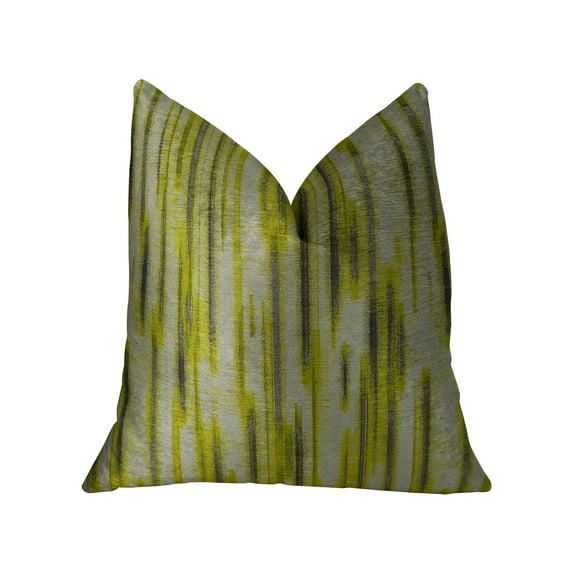 Plutus PBRAZ194-2026-DP Wild Sage Green Gray & Cream Handmade Luxury Pillow, 20 x 26 in. Standard