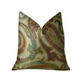 thumbnail image 1 of Plutus Paisley Bay Cream Red and Blue Handmade Luxury Pillow - Double sided 20" x 20", 1 of 3
