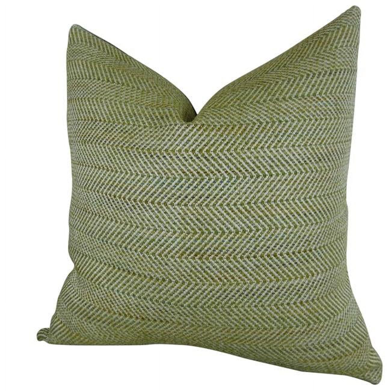 Plutus Parsburg Handmade Double Sided Throw Pillow Light Green & Ivory 16 x 16 in