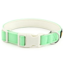 Plutus Pet Cotton Dog Collar, Heavy Duty Collar with Soft Padding, Light Green, M