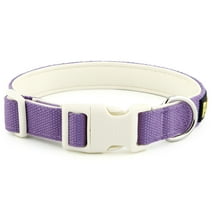 Plutus Pet Cotton Dog Collar, Heavy Duty Collar with Soft Padding, Purple, M