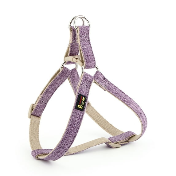 Plutus Pet Cotton Hemp Step In Dog Harness, Sustainable, Lightweight and Escape-Proof, Easy Walk Dog Harness for Puppy Small Medium and Large Dogs, Lavender, L