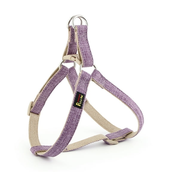Plutus Pet Cotton Hemp Step In Dog Harness, Sustainable, Lightweight and Escape-Proof, Easy Walk Dog Harness for Puppy Small Medium and Large Dogs, Lavender, M