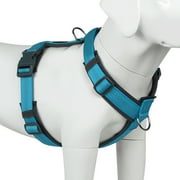 Plutus Pet Dog Harness, Adjustable Nylon Harness with Soft Padding, Reflective and Heavy Duty Dog Harness for Small, Medium, Large DogsCyan, XL