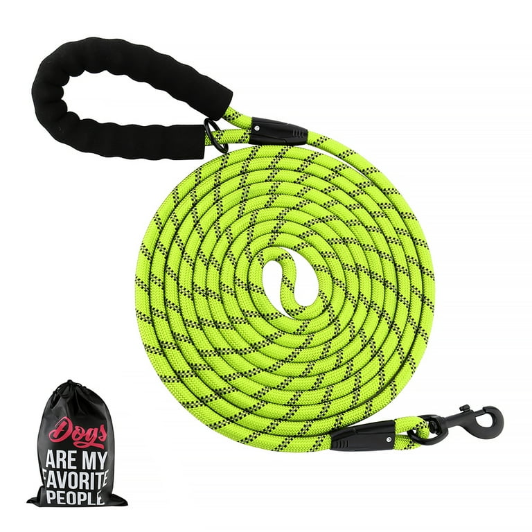 Plutus Pet Long Rope Dog Leash, Heavy Duty, Reflective, With Comfortable Padded Handle, 15ft 20ft 30ft Dog Training Leash for Small Medium Large Dogs