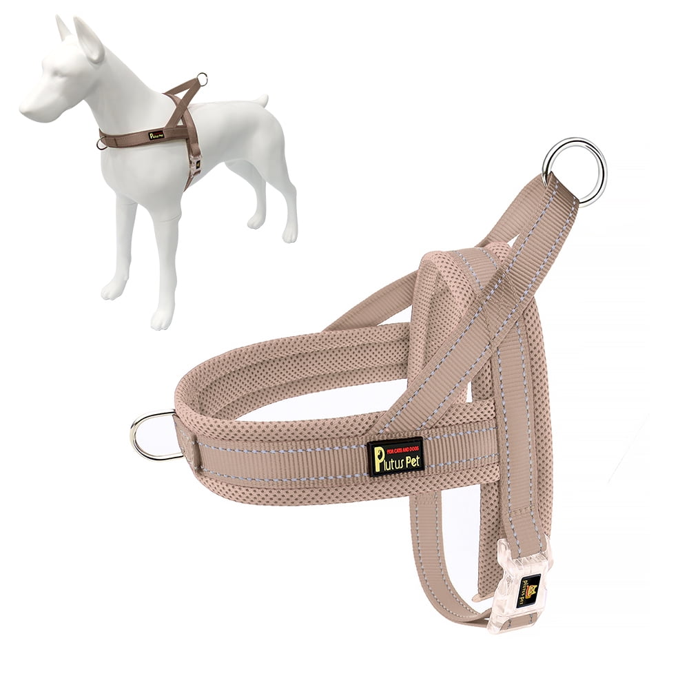 Plutus Pet No Pull Dog Harness with Breathable Mesh Padded, Adjustable Reflective Escape Proof Dog Harness, Quick Fit Dog Vest Harness for Small Medium Large Dogs(S, Beige)