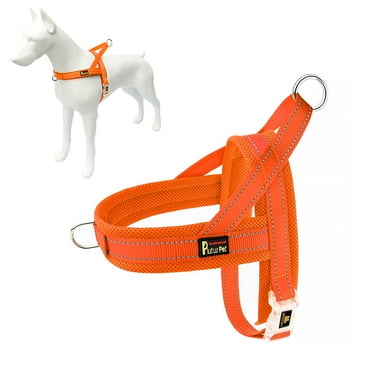 Plutus Pet No Pull Dog Harness with Breathable Mesh Padded, Adjustable Reflective Escape Proof Dog Harness, Quick Fit Dog Vest Harness for Small Medium Large Dogs(M, Orange)