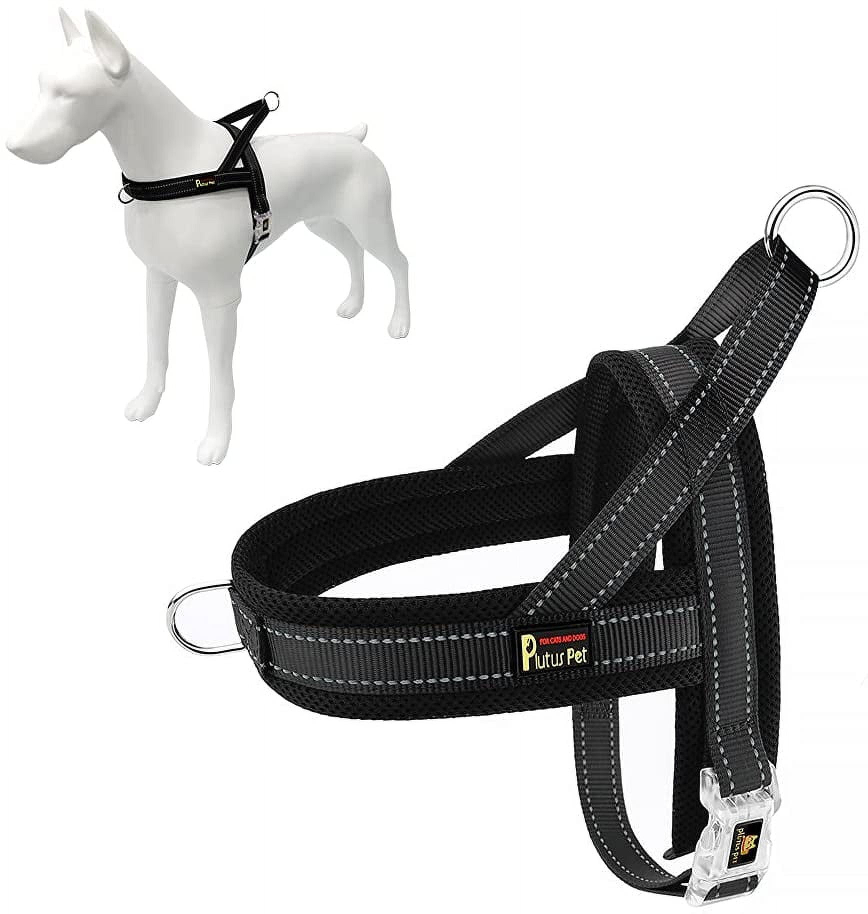 Plutus Pet No Pull Dog Harness with Breathable Mesh Padded, Adjustable Reflective Escape Proof Dog Harness, Quick Fit Dog Vest Harness for Small Medium Large Dogs(XS, Black)