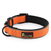 Plutus Pet Tactical Dog Collar, Reflective, Adjustable Heavy Duty Dog Collar, Soft Padded and Comfortable, for Small Medium and Large Dogs Orange, M