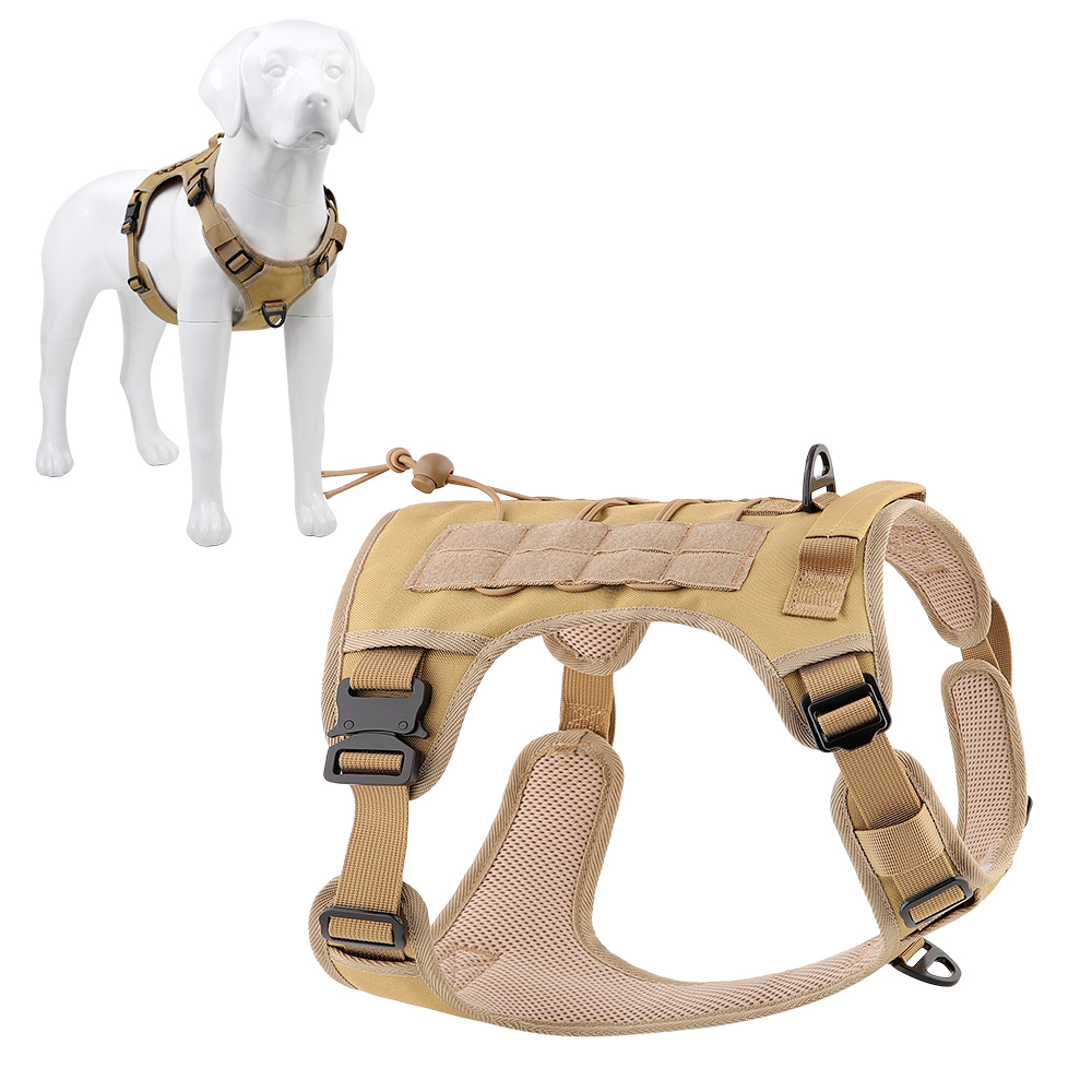 Plutus Pet Tactical Dog Harness, All Metal Buckles, No Pull Dog Vest with  Handle, Adjustable Military Dog Harness with Hook  Loop Panels, for Small Medium  Large Dogs, Khaki, L