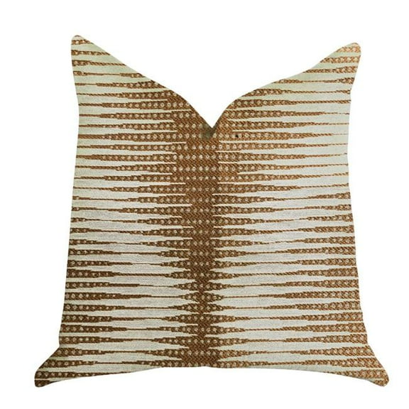 Plutus Pokaline Chevron Luxury Throw Pillow - Brown Beige - 20in. x 36in. King