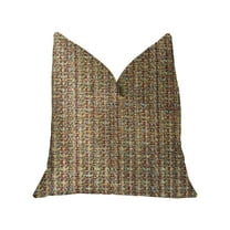 Plutus Prismatic Red and Brown Luxury Throw Pillow