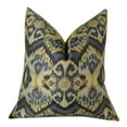 thumbnail image 1 of Plutus Rhythm Waves Handmade Throw Pillow - Blue - Navy & Taupe - 18 x 18 in., 1 of 4